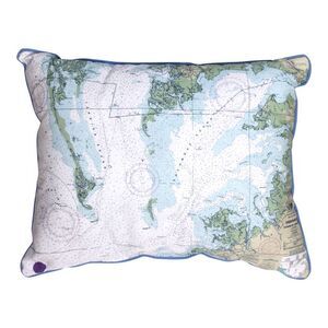 Chesapeake Bay Map 20 x 16 Inch Large Indoor Outdoor Pillow Betsy Drake Design